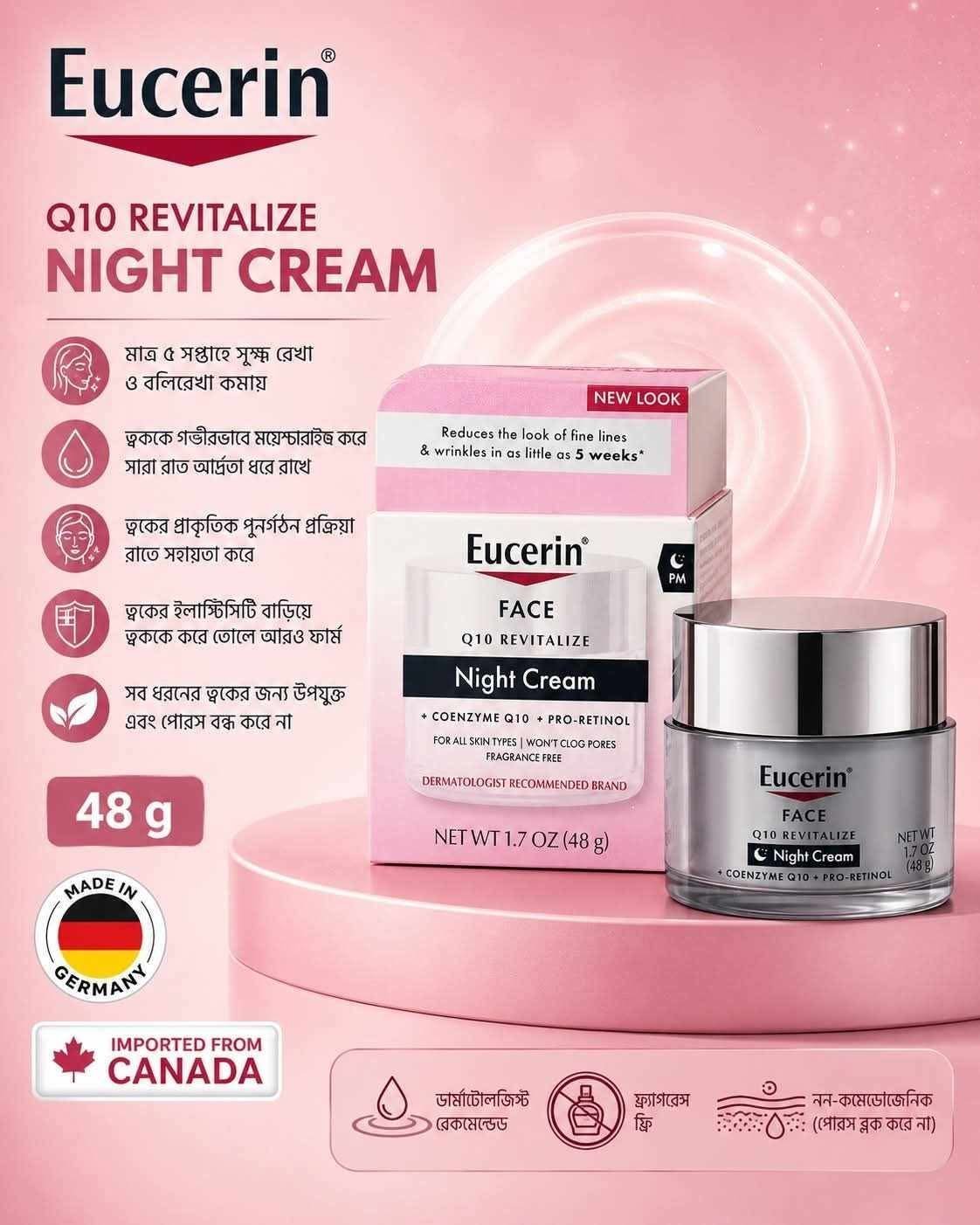 Eucerin Q10 Revitalize Face Night Cream 48g